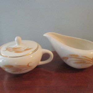Homer Laughlin Vintage Harvest Wheat Cream & Sugar